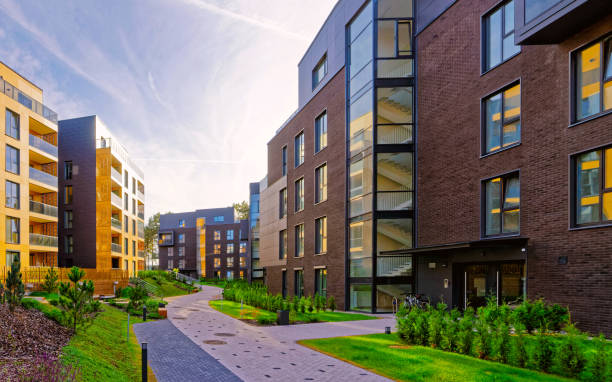 istock Modern european complex of residential buildings reflex 1201443422