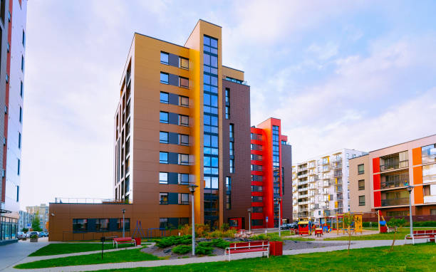 istock New apartment house and home building complex concept playground reflex 1201444427