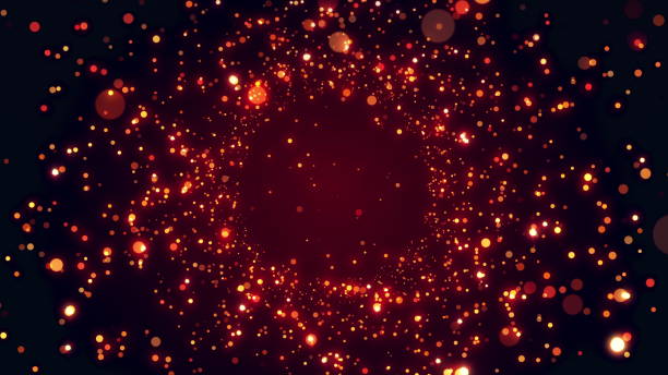 istock Abstract festive background with bright shining gold particles 3d illustration 1201445286