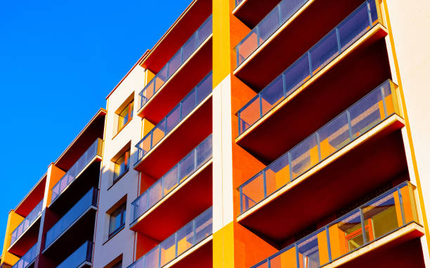 istock Apartment residential house facade and blank place for copy space reflex 1201446272