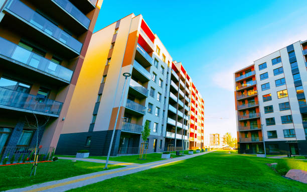 istock Apartments residential home facade architecture with outdoor facilities reflex 1201446417