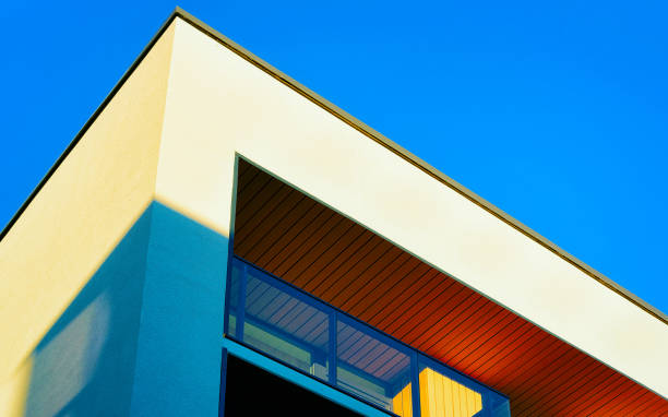 istock Apartment residential house facade with empty copy space reflex 1201446727