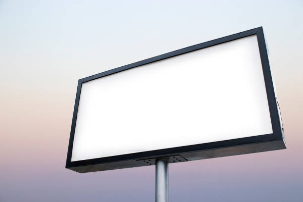 istock billboard blank mockup and template empty frame for logo or text on exterior street advertising poster screen city background, modern flat style, outdoor banner advertisement 1201447116