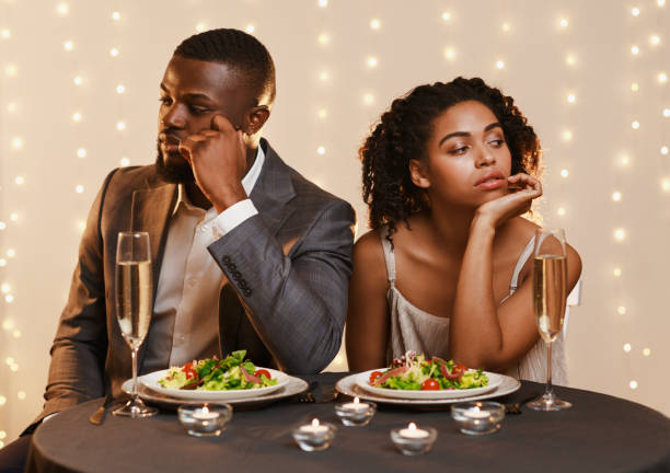 istock Lovers being unhappy because of troubled date 1201448703