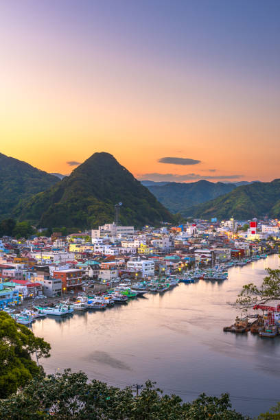 istock Shimoda, Japan Town View at Dusk 1201448994