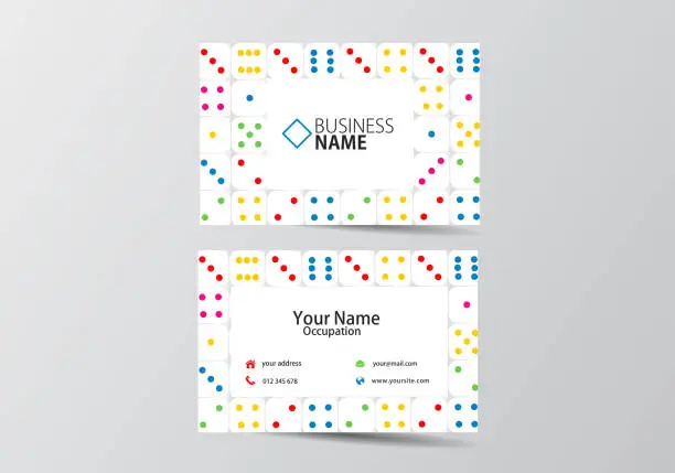 Vector illustration of Game cubes business card