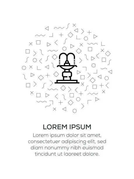 Vector illustration of Fountain icon arranged with geometrical shapes