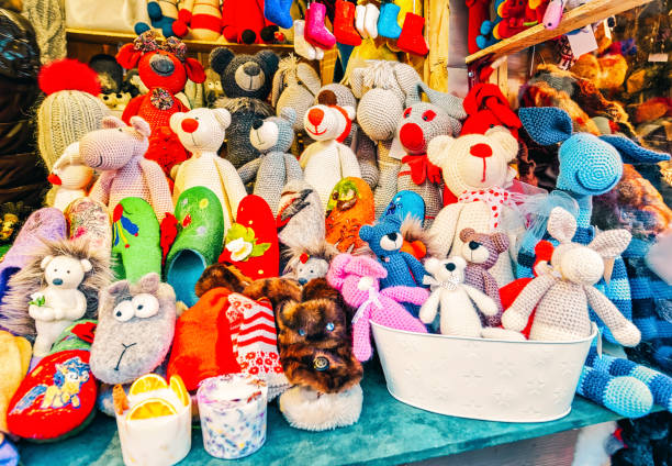 Vancouver, Canada - August 17, 2013: Stuffed toys, waiting to be won at a carnival