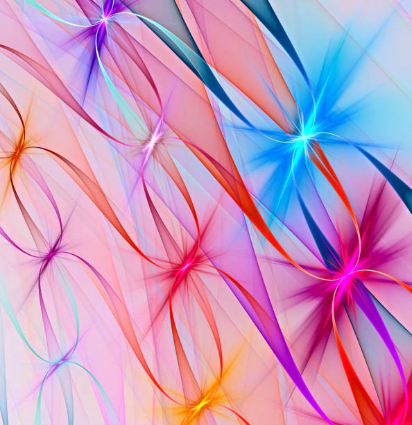 istock abstract, fractal, computer-generated image of multicolored arches and curves on a light background 1201465300