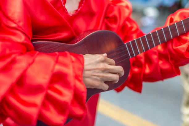 the musicians in the national Dominican Carnival parade in the Santo Domingos Malecon