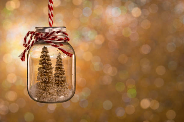 istock Christmas-tree decoration Christmas trees in a bottle 1201475090