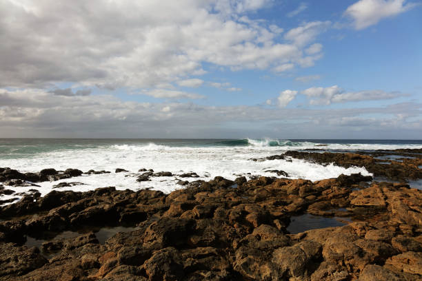 istock Stormy weather along the rocky coast 1201485405