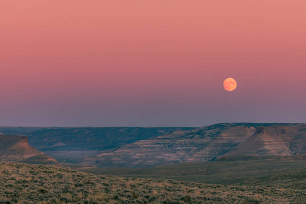 istock Moonrise over Wyoming, wilderness area 1201489747