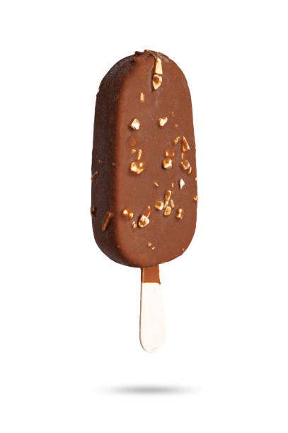 istock chocolate coated ice cream with almond nuts in a section on a stick on a white background 1201490369