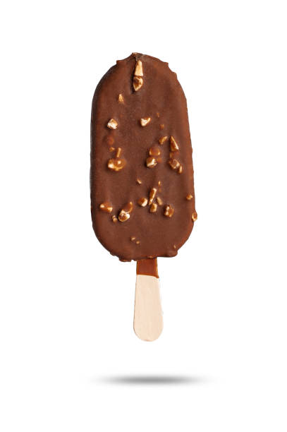 istock chocolate coated ice cream with almond nuts in a section on a stick on a white background 1201490440