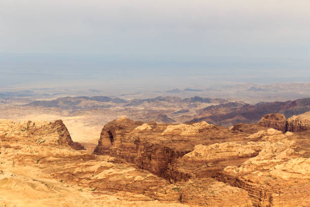 istock Arabah valley desert panorama with mountains in Jordan 1201496143