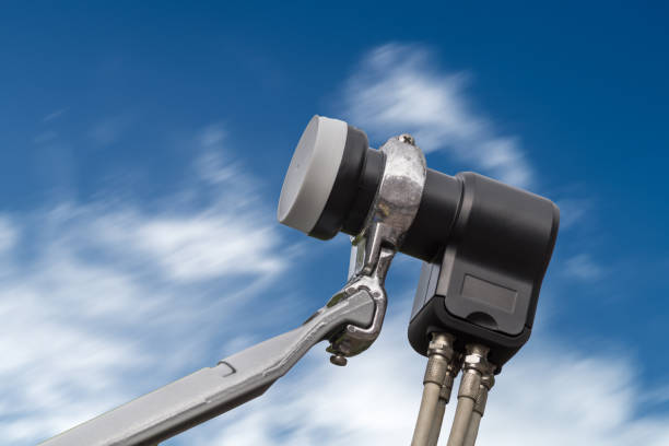 istock The lnb of a satellite dish. 1201496258