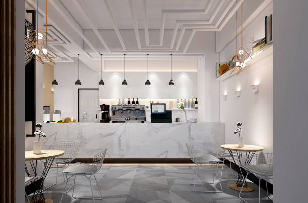 istock 3D render of cafetaria and restaurant 1201503704