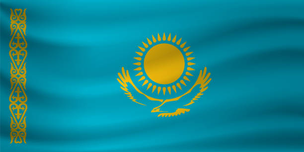 istock Waving flag of Kazakhstan. Vector illustration 1201505026