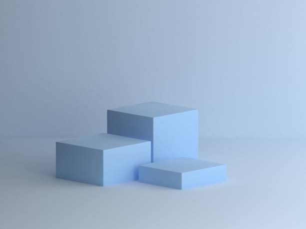 Blue box podium Blue box podium construction platform photos stock pictures, royalty-free photos & images