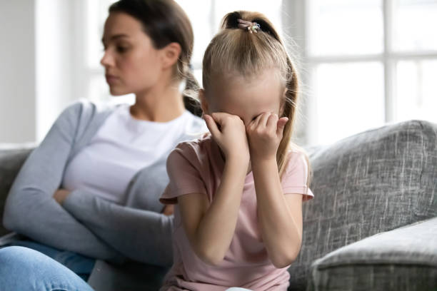 istock Offended small girl and mom not talking after fight 1201510295
