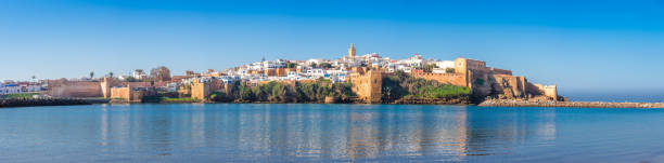 kasbah av udayas fästning i rabat marocko. kasbah udayas är gammal attraktion i rabat marocko - rabat marocko bildbanksfoton och bilder