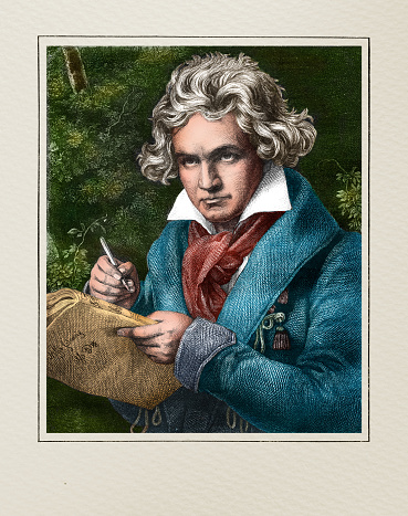 Engraving of Ludwig van Beethoven
( 17 December 1770 – 26 March 1827) was a German composer and pianist. 
Original edition from my own archives
Source : 