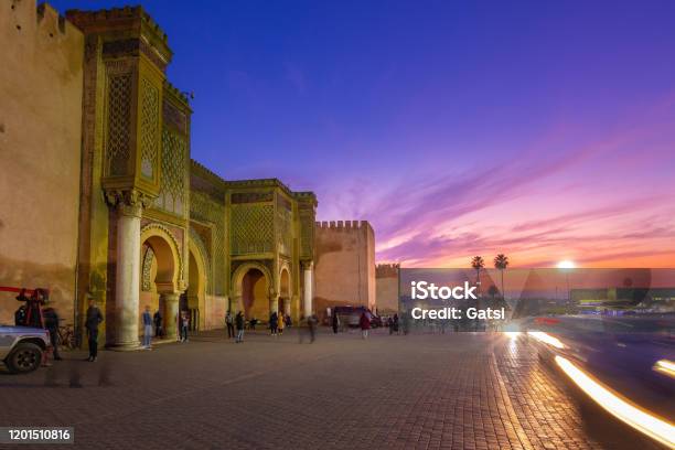 Ancient Gate And Walls Of Bab Elmansour In Meknes Morocco North Africa Stock Photo - Download Image Now