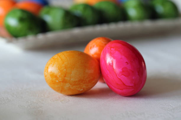 istock Vibrant, Bright, Colorful Marbled Easter Eggs - Lovely Home Decor for the Easter 1201511478
