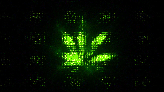 Marijuana leaf - abstract shiny pattern