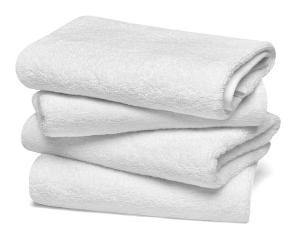 towel cotton bathroom white spa cloth textile close up of a stack of white towels bathroom on white background towel stock pictures, royalty-free photos & images