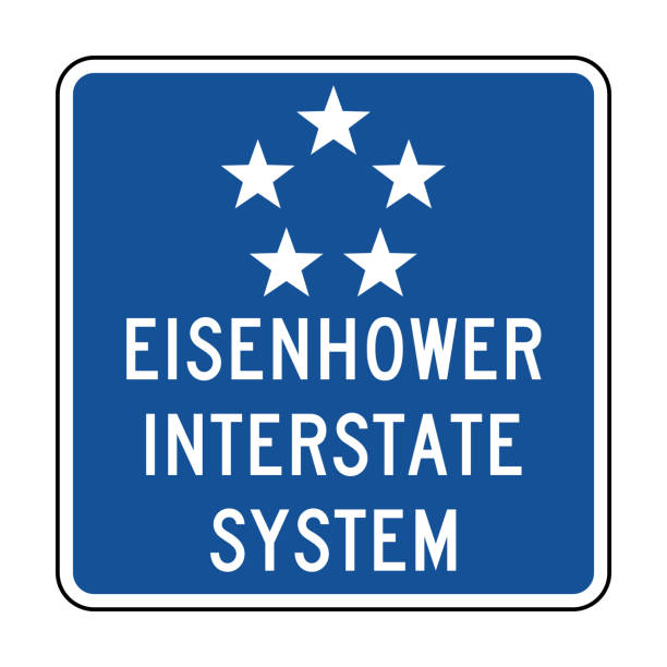아이젠하워 고속도로 시스템 표지판 - star shape interstate multiple lane highway shield stock illustrations