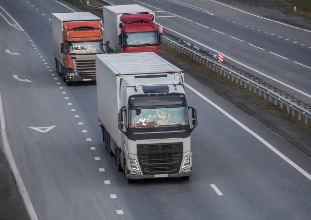 istock trucks goes on the highway 1201518808