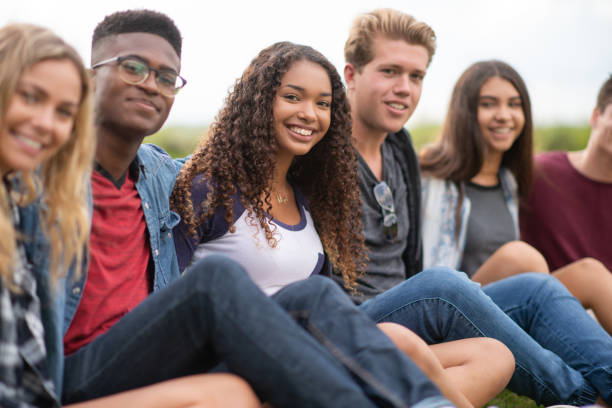 istock Post Secondary Students Outside on Break stock photo 1201521350