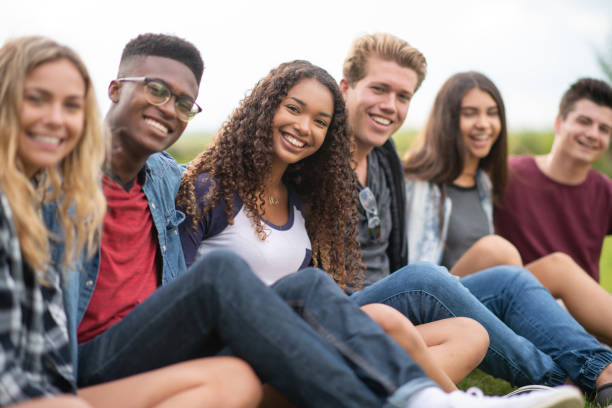 istock Post Secondary Students Outside on Break stock photo 1201521360