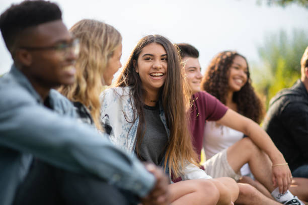 Casual Post Secondary Students Outside stock photo