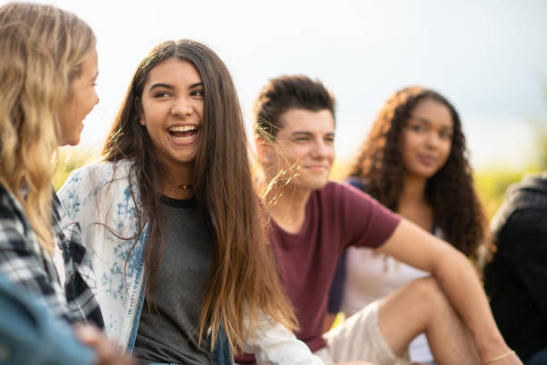 istock Casual Post Secondary Students Outside stock photo 1201521369