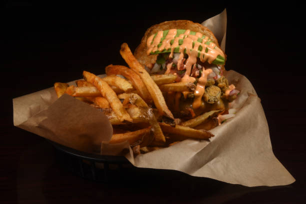 istock Gourmet Burger with Fries Horizontal 1201522130