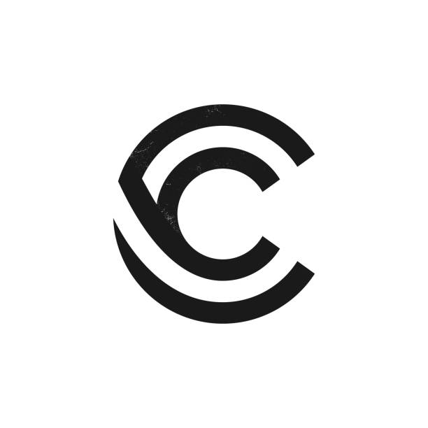 C Letter Logo Formed By Two Parallel Lines With Noise Texture Stock  Illustration - Download Image Now - iStock
