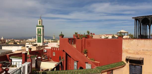Panoramic view of the roofs of the Medina in Meknes Panoramic view of the roofs of the Medina in Meknes - Morocco meknes stock pictures, royalty-free photos & images