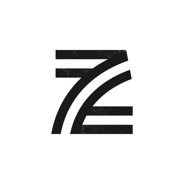 Z letter logo formed by two parallel lines with noise texture. Vector black and white typeface for labels, headlines, posters, cards etc. letter z stock illustrations