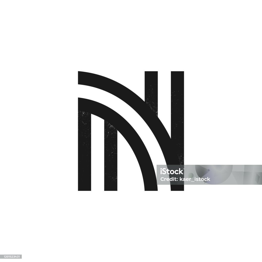 Logo Chữ N Được Hình Thành Bởi Hai Đường Song Song Với Kết Cấu ...