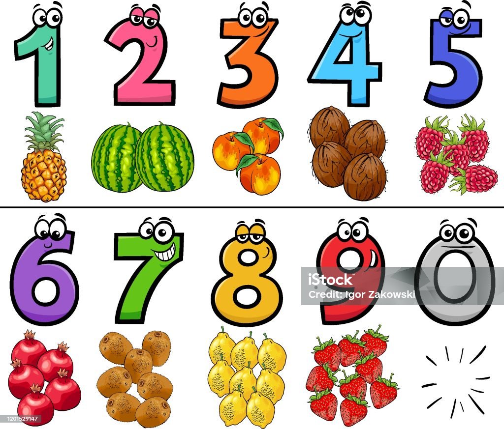 Educational Cartoon Numbers Set With Fruits Stock Illustration - Download Image Now - Counting, Fruit, Number - iStock Educational Cartoon Numbers Set With Fruits Stock Illustration - Download Image Now - Counting, Fruit, Number - iStock