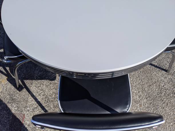 istock Retro white diner table furniture style and decor 1201529582