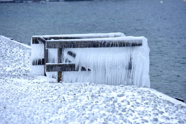 istock Iced objects on the shore of Lake Attersee (Austria) 1201534156