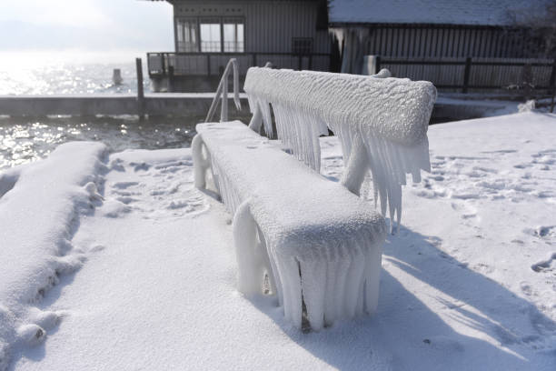 istock Iced objects on the shore of Lake Attersee (Austria) 1201536617