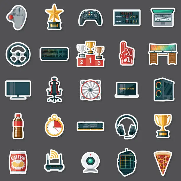 Vector illustration of Esports Sticker Set