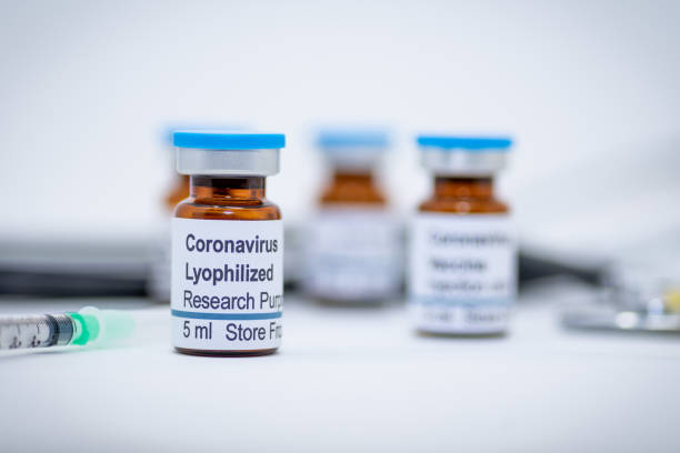 istock Lyophilized coronavirus in a vial for research purpose only 1201544364