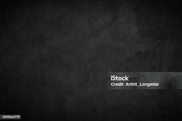 Blank Front Real Black Chalkboard Background Texture In College Concept For Back To School Kid Wallpaper For Create White Chalk Text Draw Graphic Empty Old Back Wall Education Blackboard Stock Photo - Download Image Now