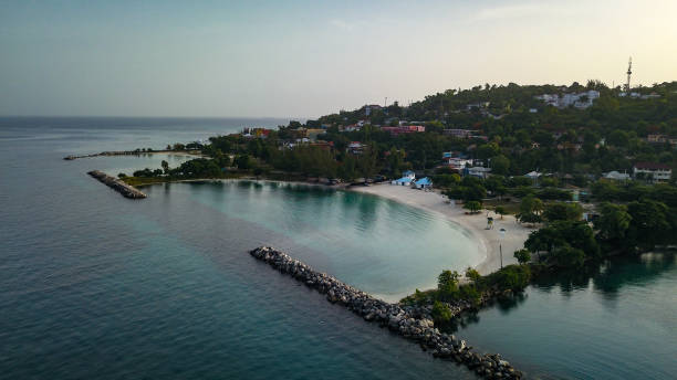 istock Montego Bay Jamaica Beach aerial footage 1201559743